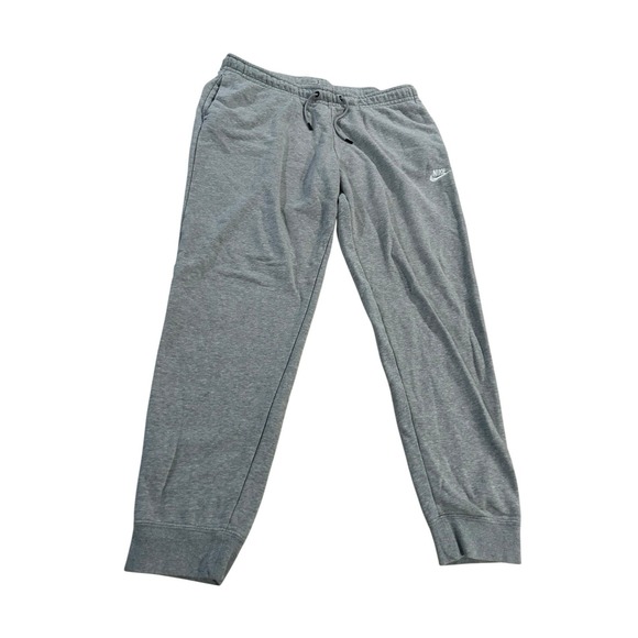 Nike Sportswear Club Joggers Women's Size Large Gray Fleece Mid Rise Sweatpants - Picture 1 of 10